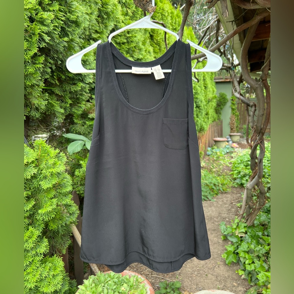 DKNY Jeans Black Racerback Blouse